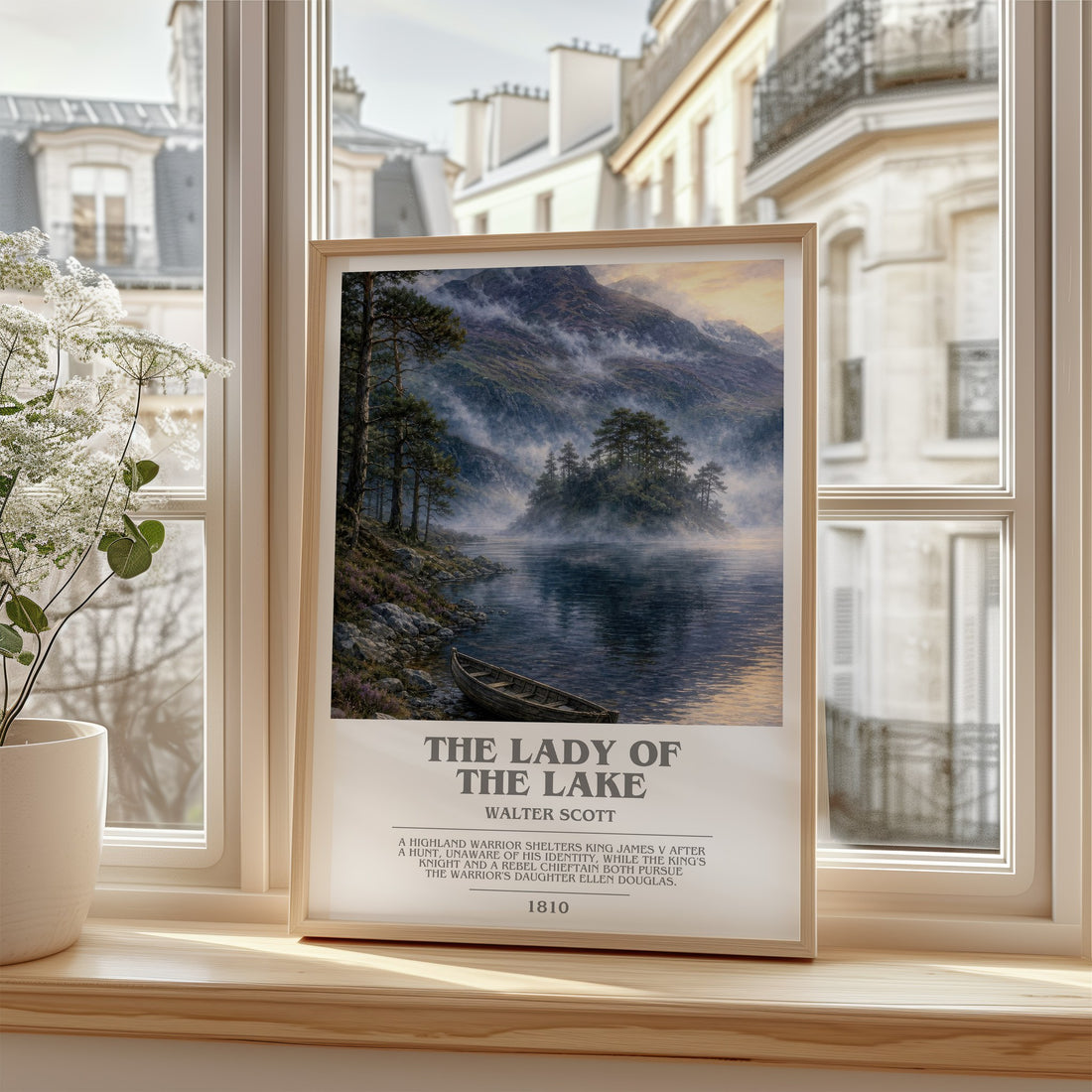 The lady of the lake bookish poster colour and style options – Walter Scott book art