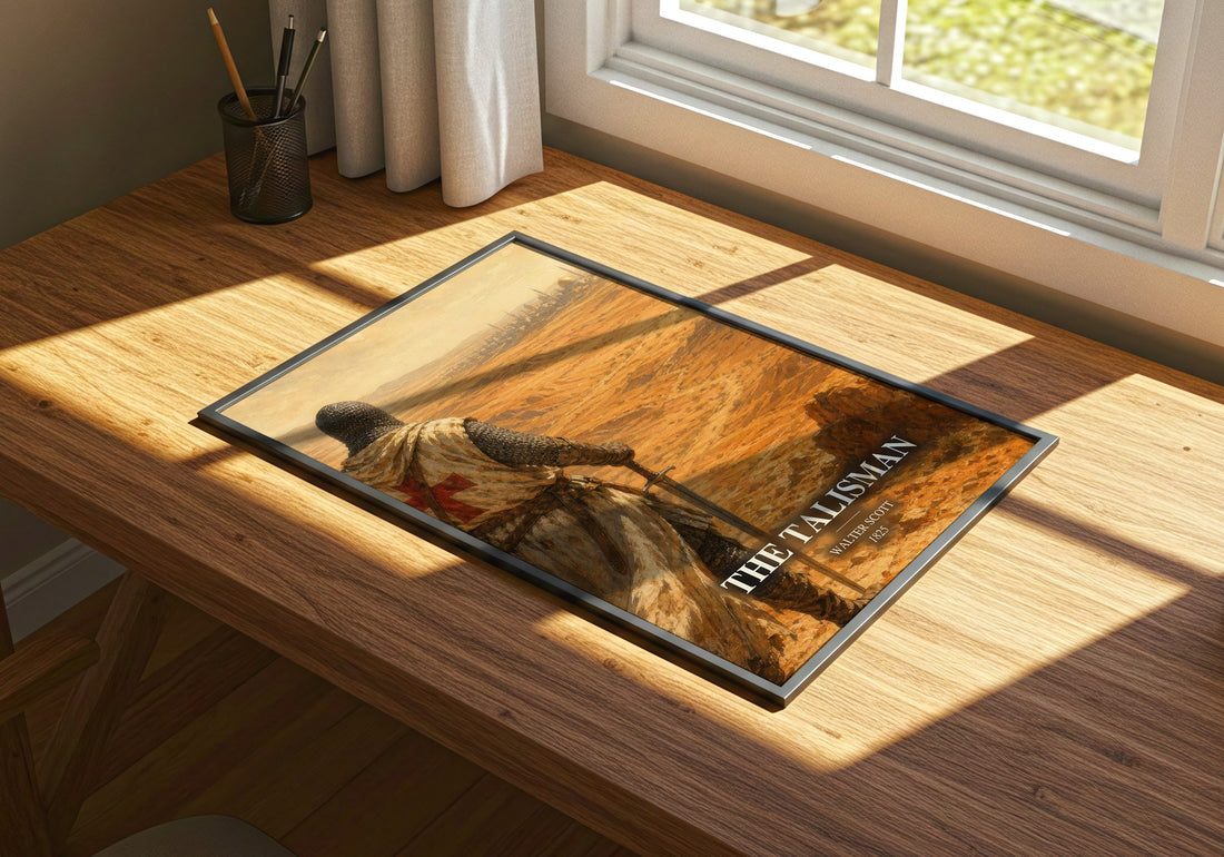 The Talisman watercolour book poster framed on wall – historical fiction wall art