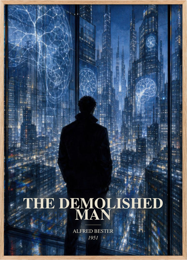 The Demolished Man Book Watercolour Illustration by Alfred Bester