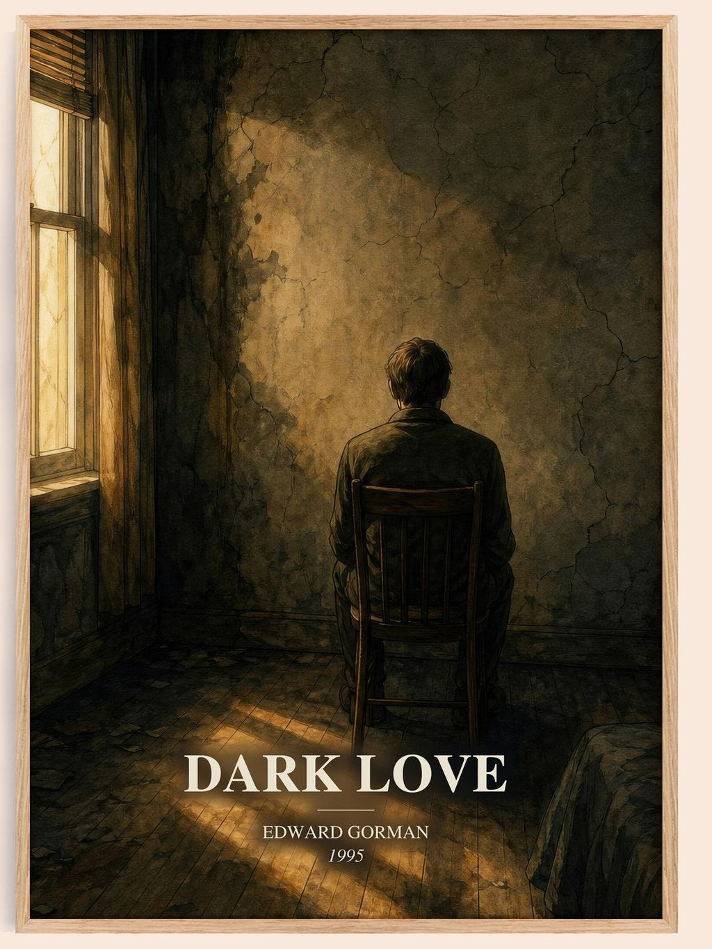 Dark Love watercolour book poster by Edward Gorman – framed literary art print
