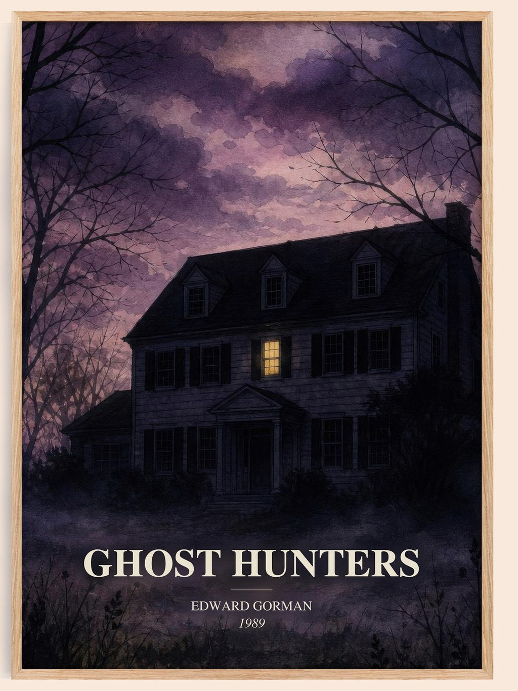 Ghost hunters watercolour book poster by Edward Gorman – framed literary art print