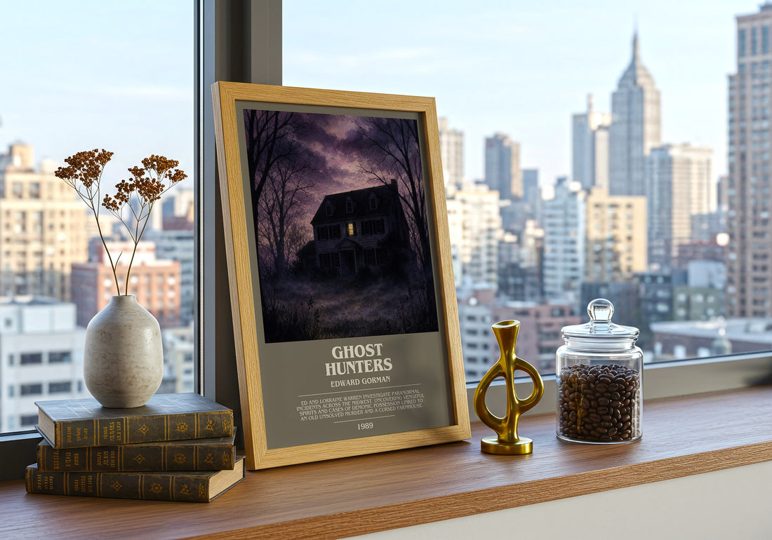 Ghost hunters bookish print framed by window – literary home decor