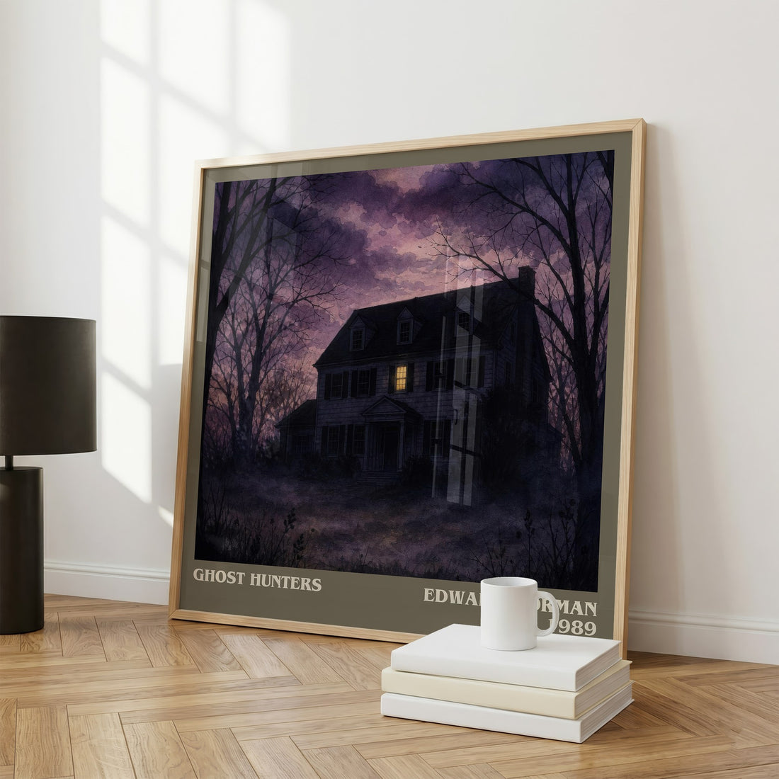 Ghost hunters literary print framed by window – literary home decor