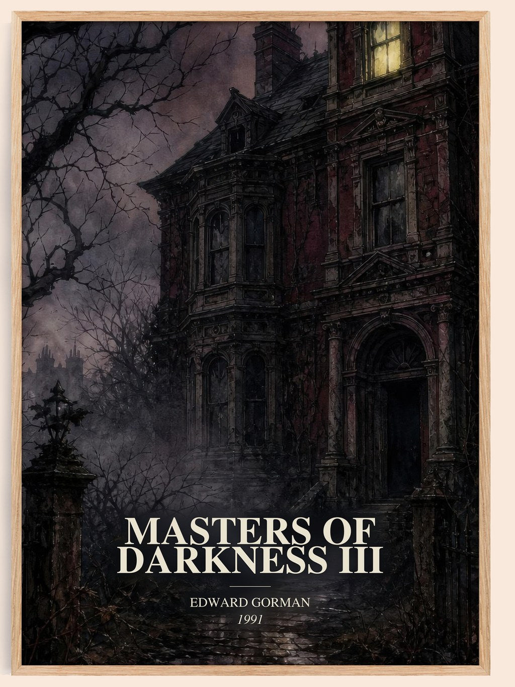 Masters of Darkness III watercolour book poster by Edward Gorman – framed literary art print