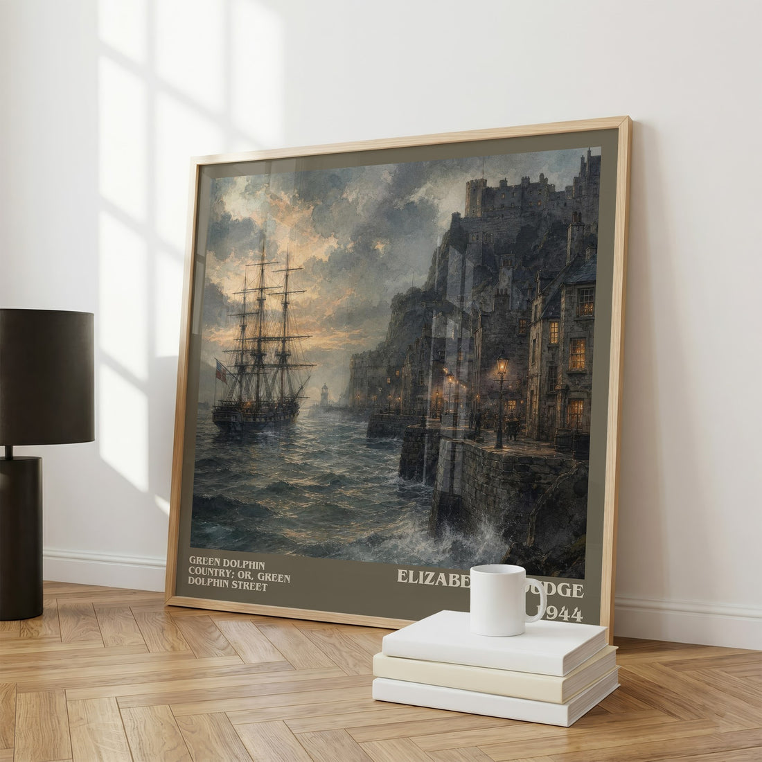 Green Dolphin Country; or, Green Dolphin Street literary print framed by window – literary home decor