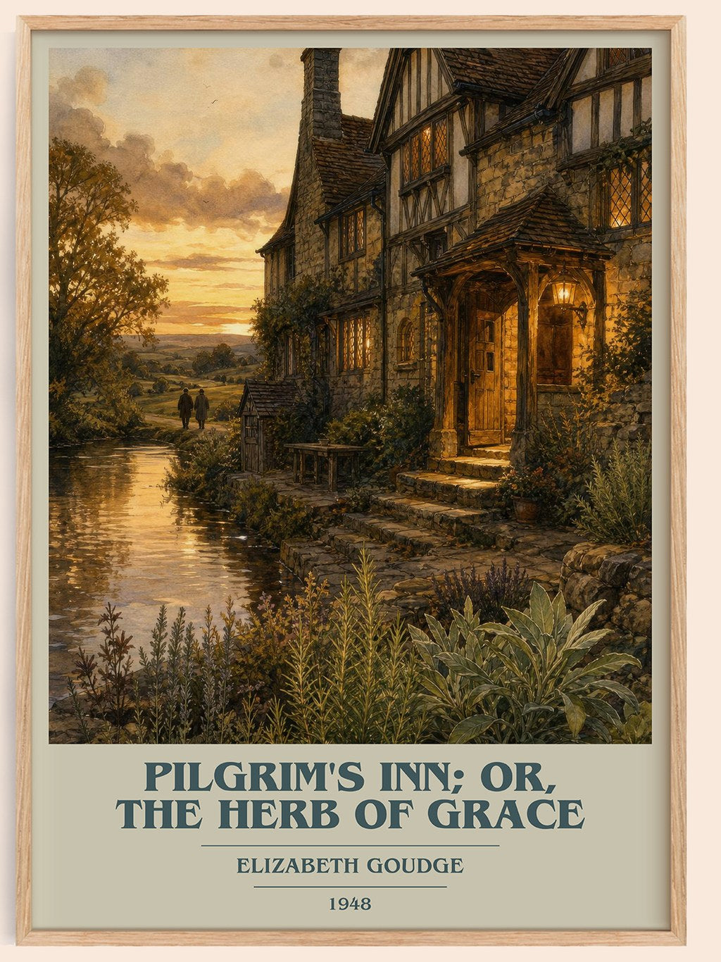 Pilgrim's Inn; or, The Herb of Grace book cover book poster by Elizabeth Goudge – framed literary art print