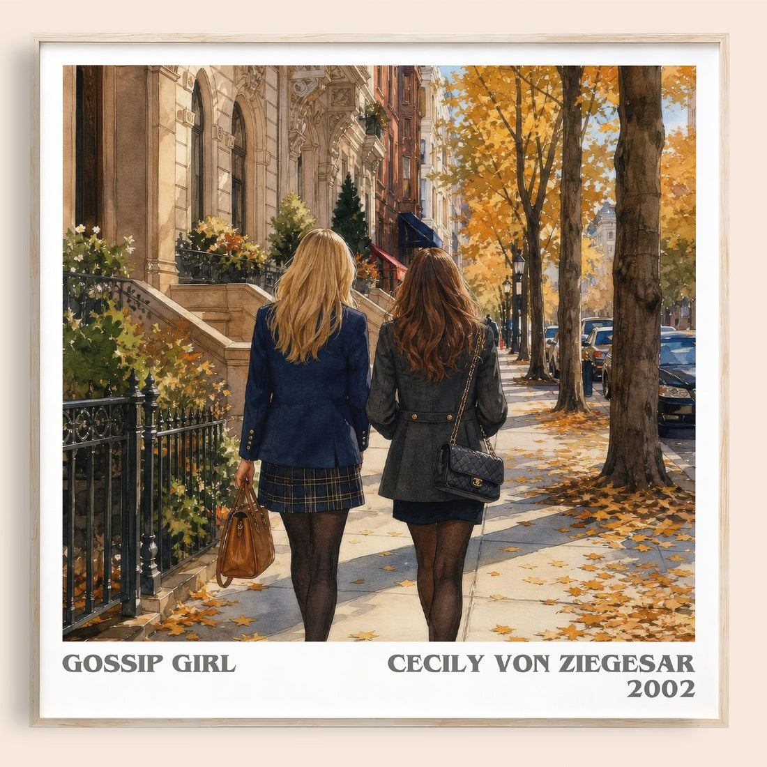 Gossip Girl literary book poster by Cecily von Ziegesar – framed literary art print