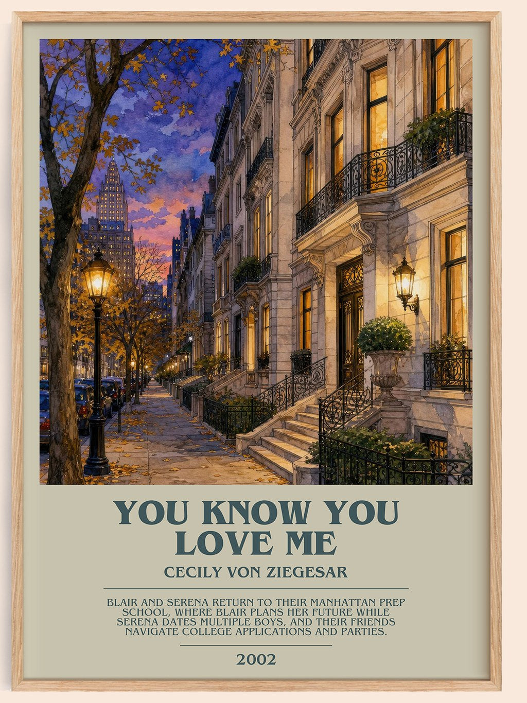 You Know You Love Me bookish book poster by Cecily von Ziegesar – framed literary art print