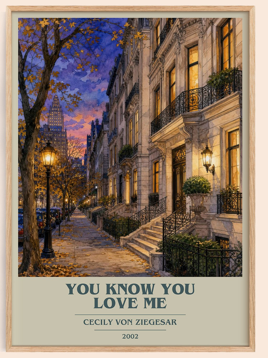 You Know You Love Me book cover book poster by Cecily von Ziegesar – framed literary art print