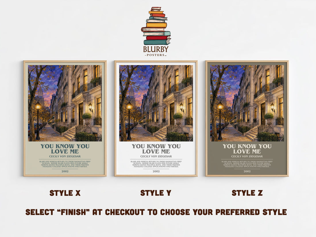 You Know You Love Me bookish print in frame leaning in hallway – young adult wall art (mockup)