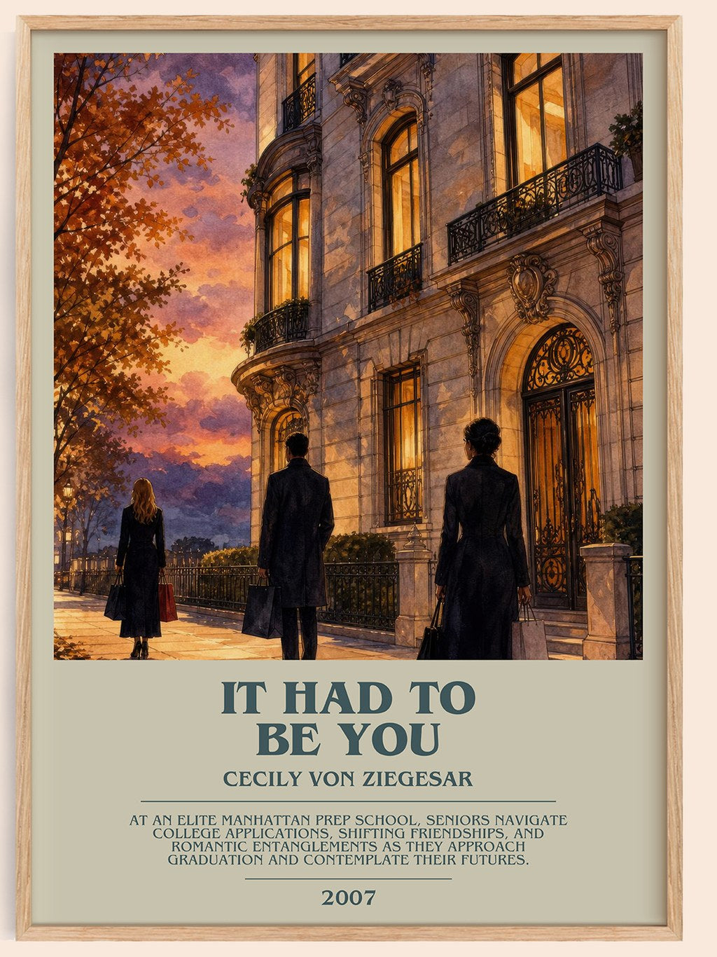 It Had to Be You bookish book poster by Cecily von Ziegesar – framed literary art print