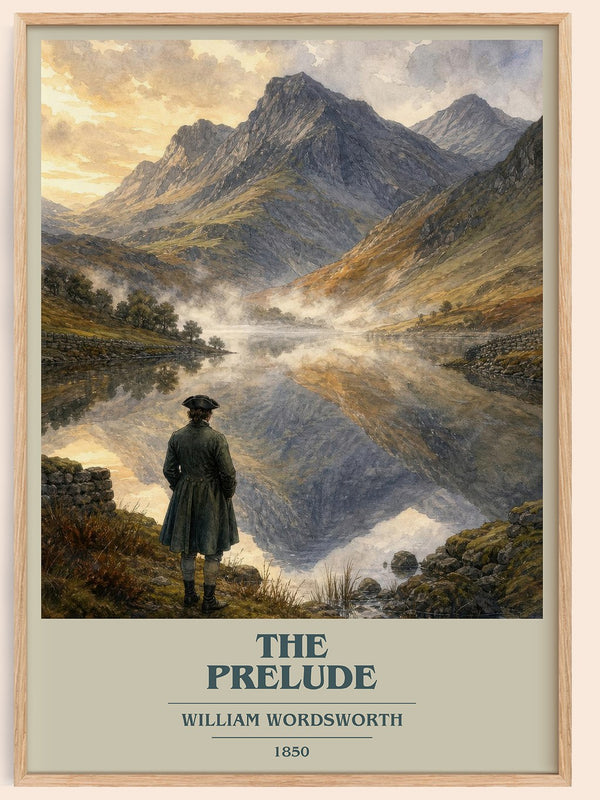 The prelude book cover book poster by William Wordsworth – framed literary art print