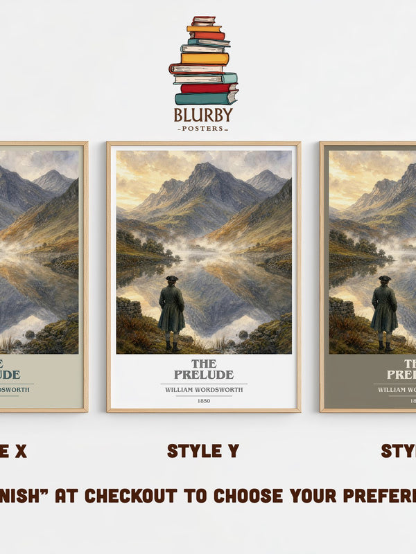 The prelude book cover print in frame leaning in hallway – poetry wall art