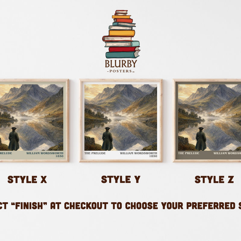 The prelude literary print in frame leaning in hallway – poetry wall art