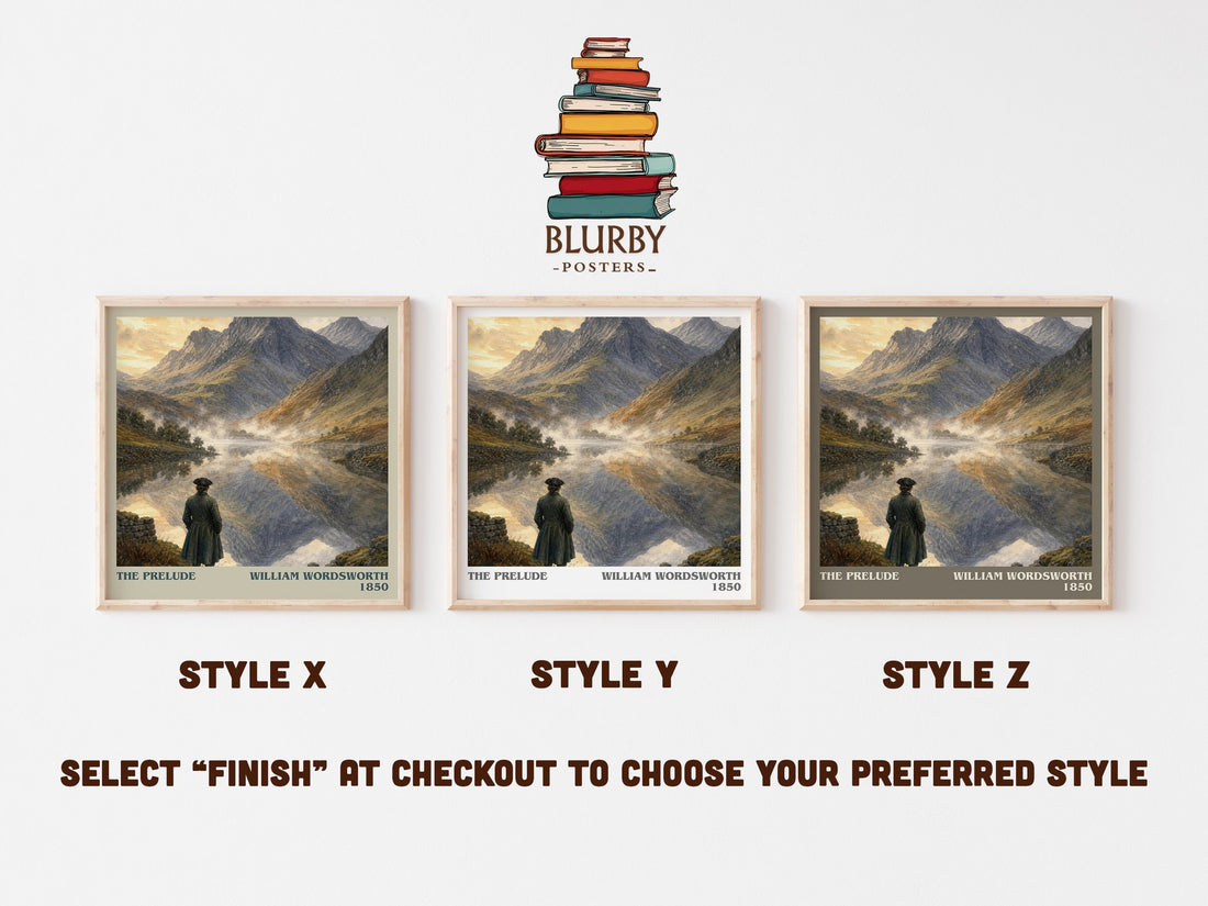 The prelude literary print in frame leaning in hallway – poetry wall art (mockup)