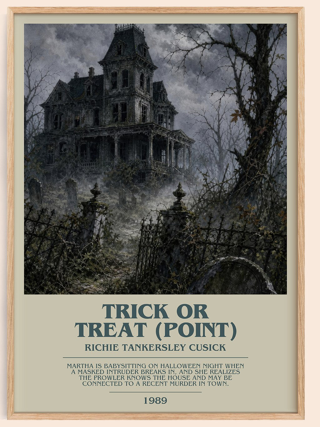 Trick or Treat (Point) bookish book poster by Richie Tankersley Cusick – framed literary art print