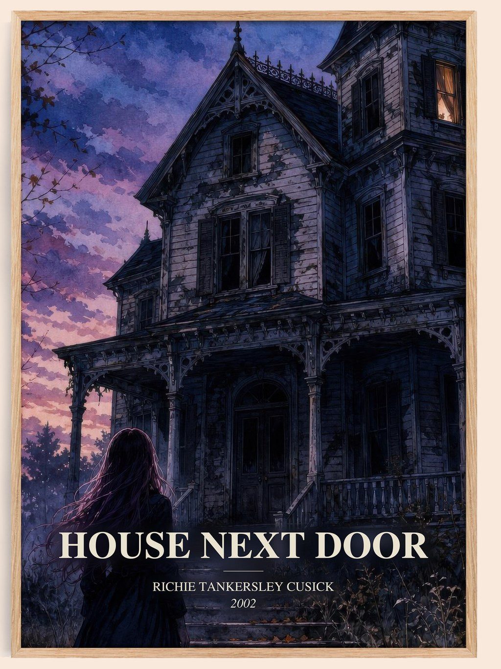 House Next Door watercolour book poster by Richie Tankersley Cusick – framed literary art print