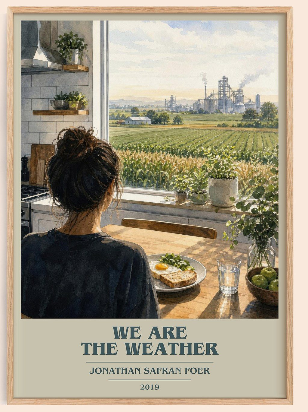 We are the weather book cover book poster by Jonathan Safran Foer – framed literary art print