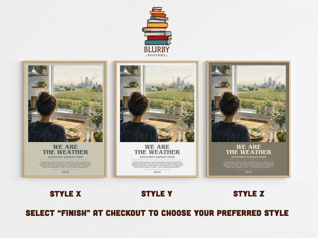 We are the weather bookish print in frame leaning in hallway – non fiction wall art (mockup)