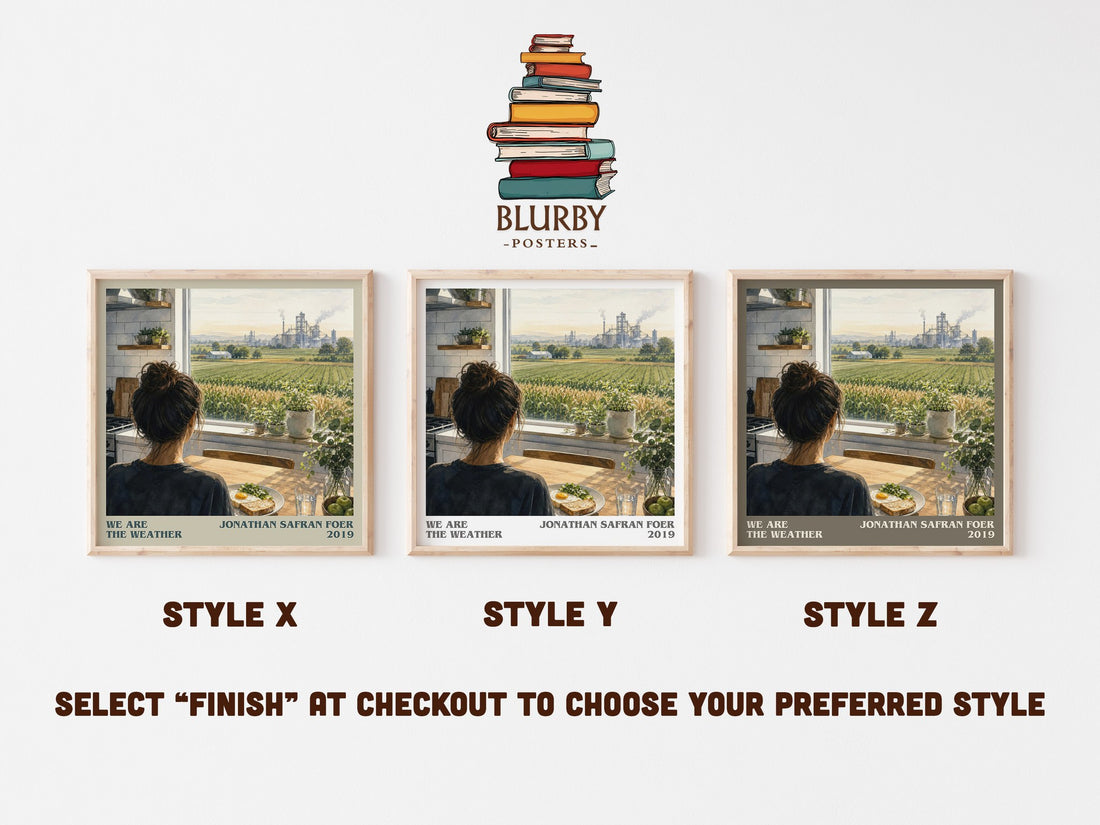 We are the weather literary print in frame leaning in hallway – non fiction wall art (mockup)