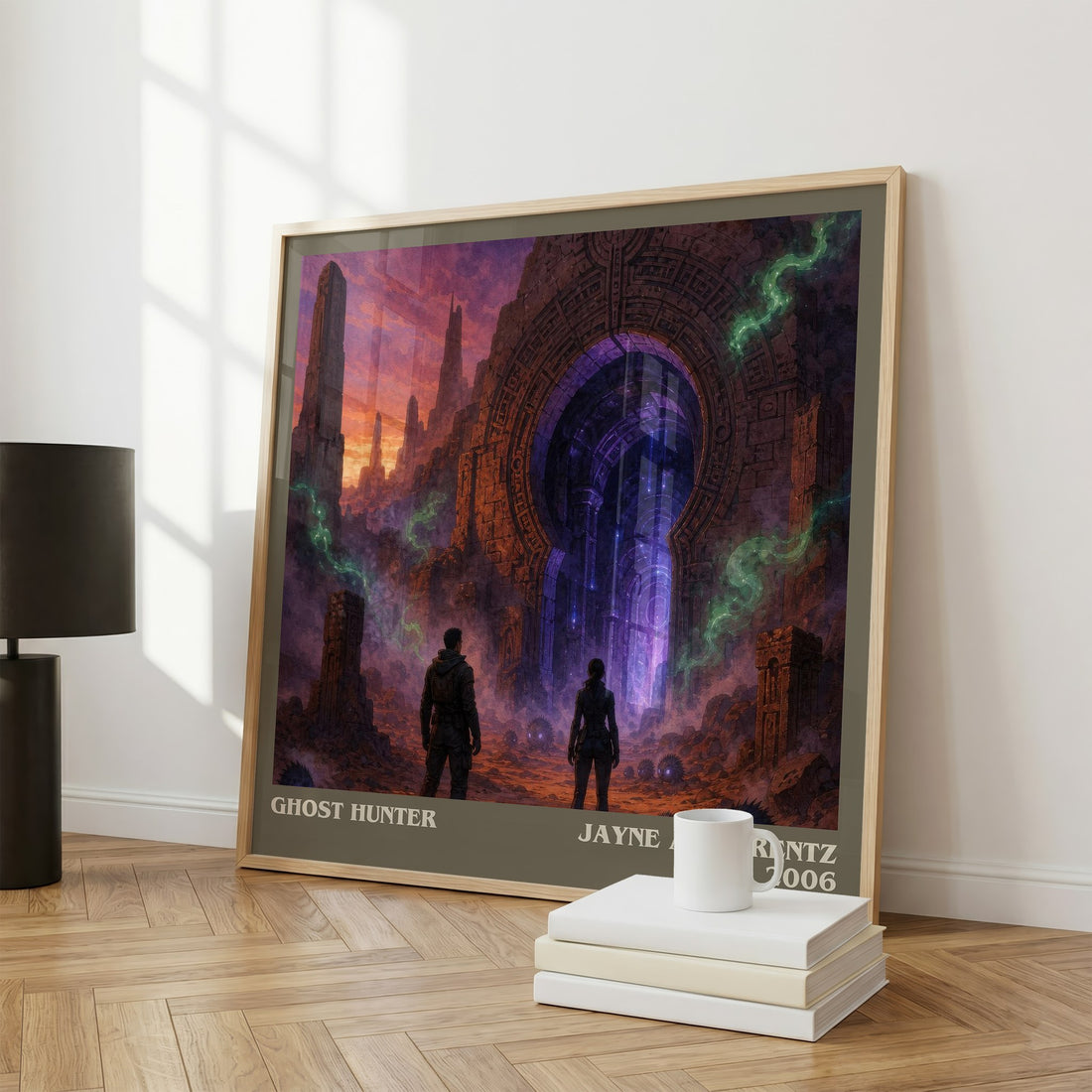 Ghost Hunter literary print framed by window – literary home decor