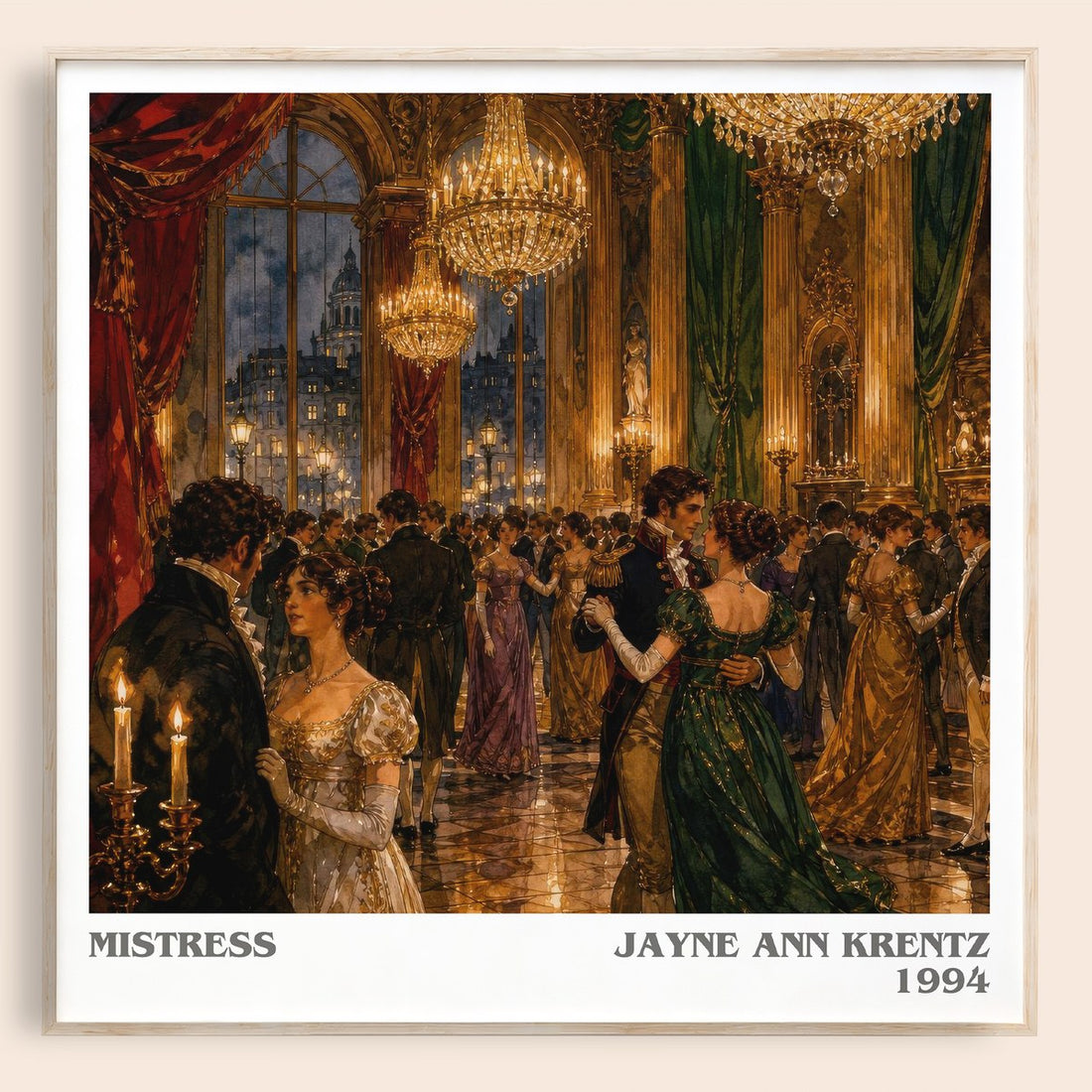 Mistress literary book poster by Jayne Ann Krentz – framed literary art print