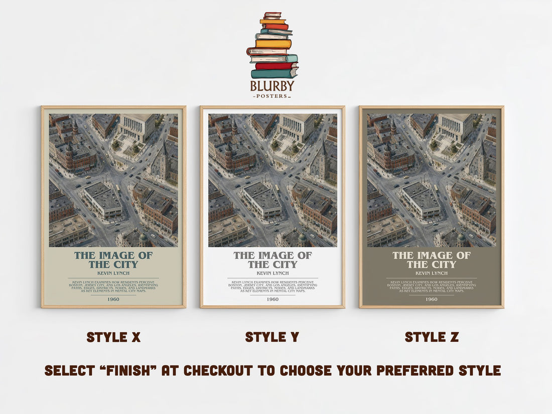 The Image of the City bookish print in frame leaning in hallway – non fiction wall art (mockup)
