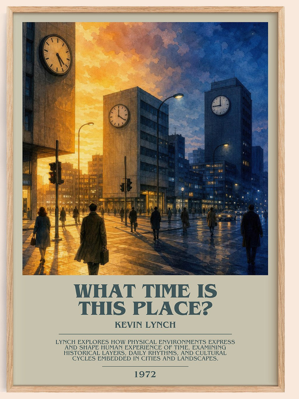 What Time is This Place? bookish book poster by Kevin Lynch – framed literary art print