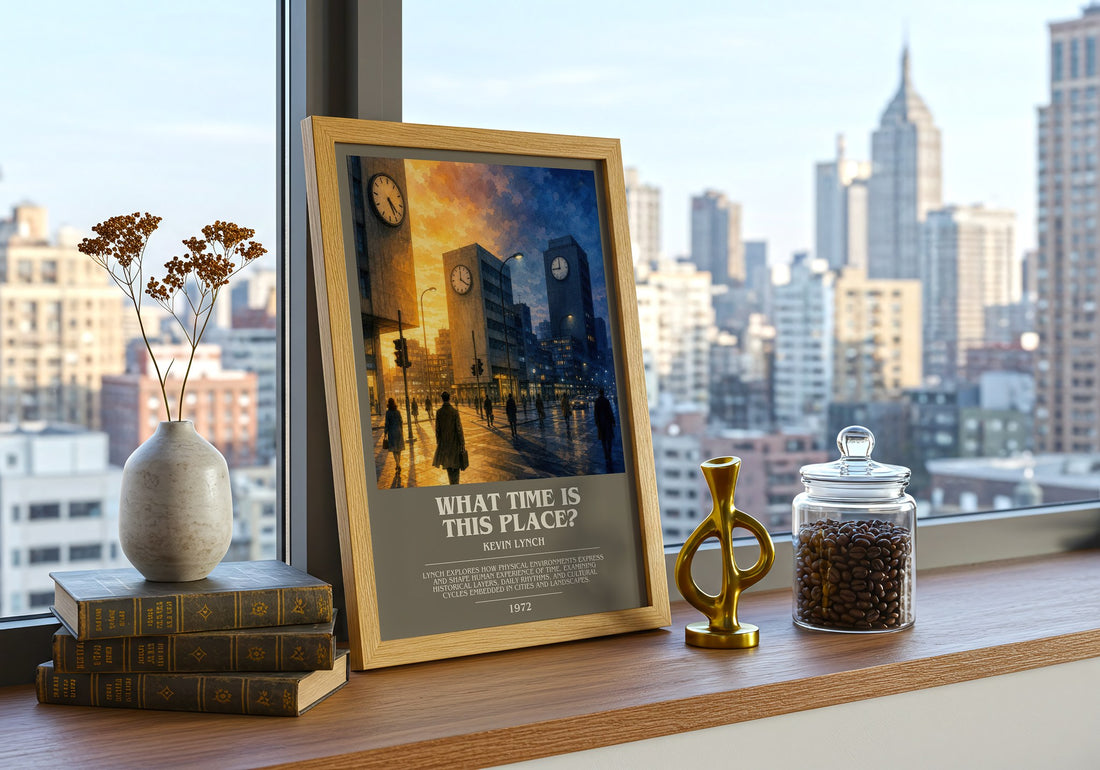 What Time is This Place? bookish print framed by window – literary home decor