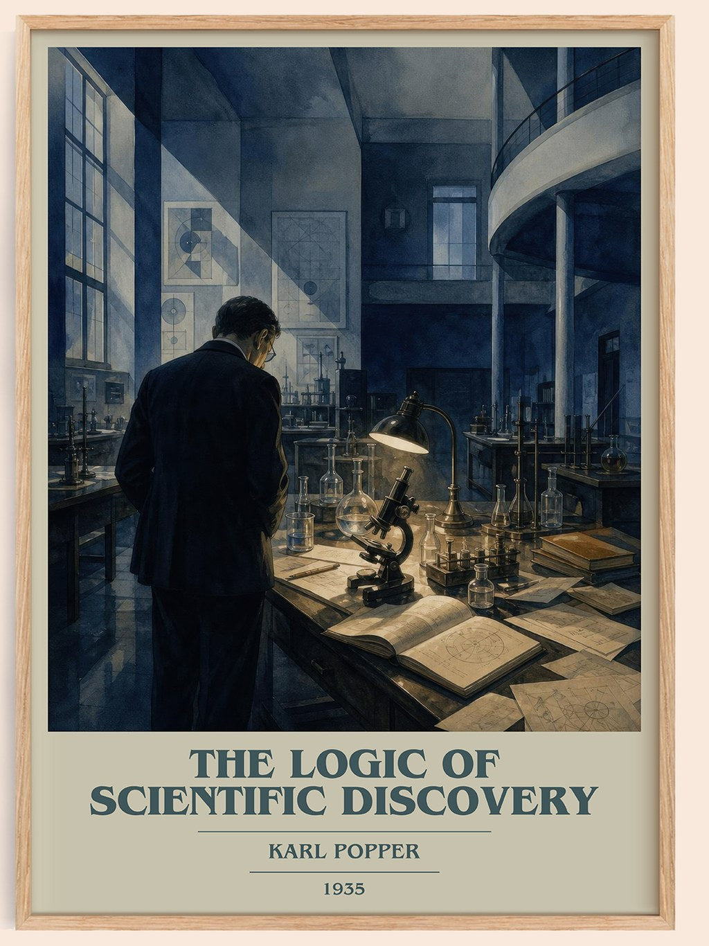 The Logic of Scientific Discovery book cover book poster by Karl Popper – framed literary art print