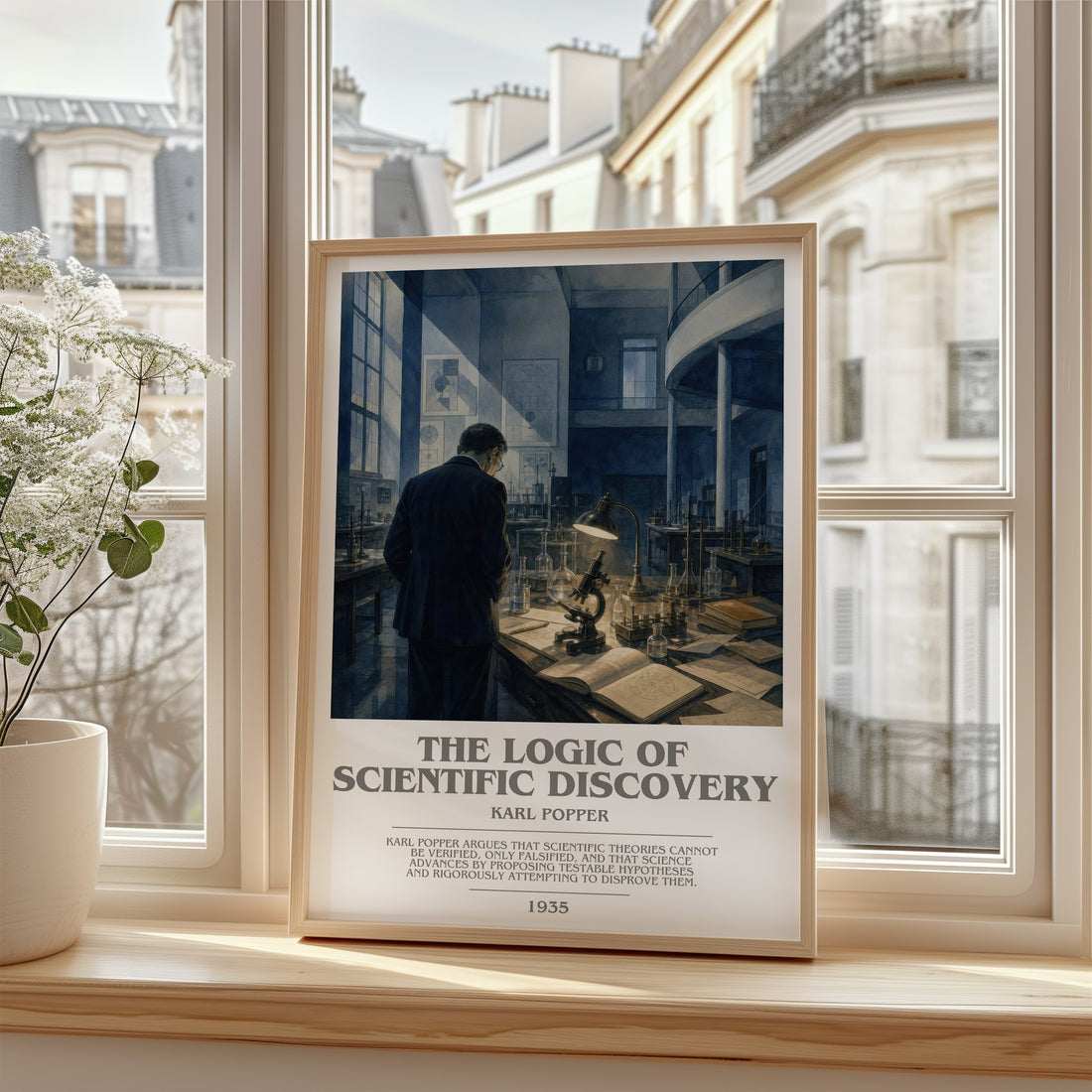 The Logic of Scientific Discovery bookish poster colour and style options – Karl Popper book art