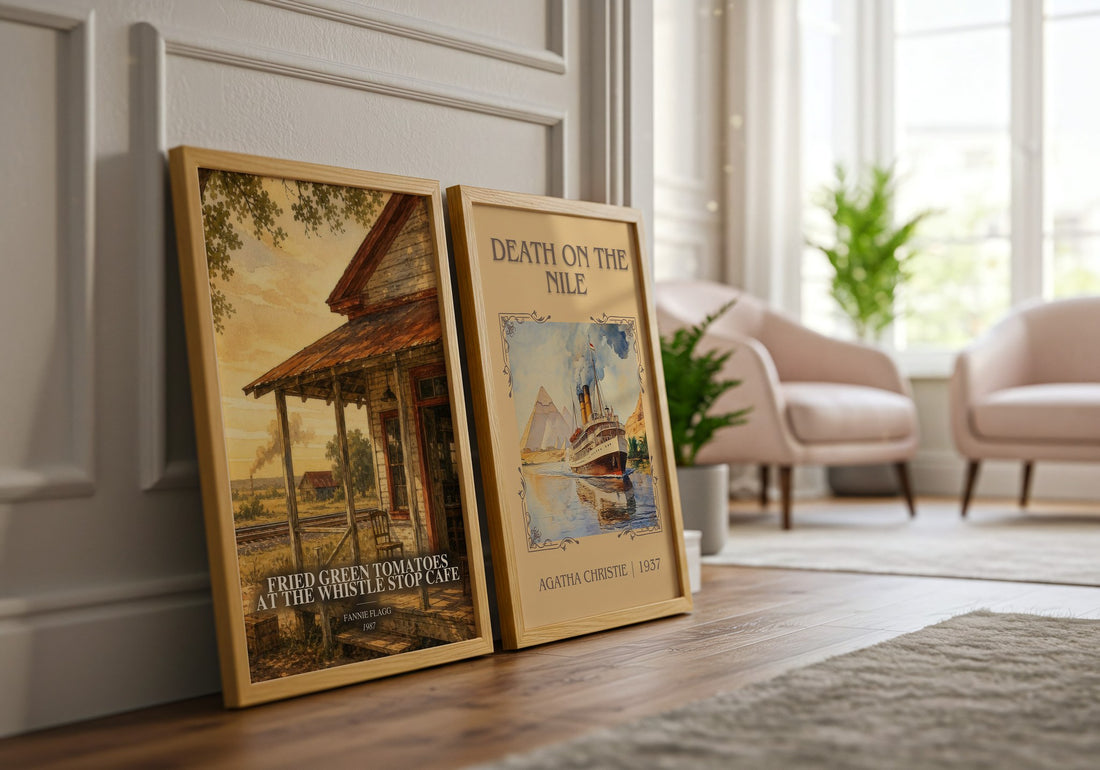 Fried Green Tomatoes at the Whistle Stop Cafe watercolour print framed by window – literary home decor