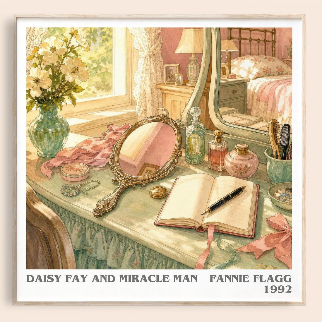 Daisy Fay and Miracle Man literary book poster by Fannie Flagg – framed literary art print