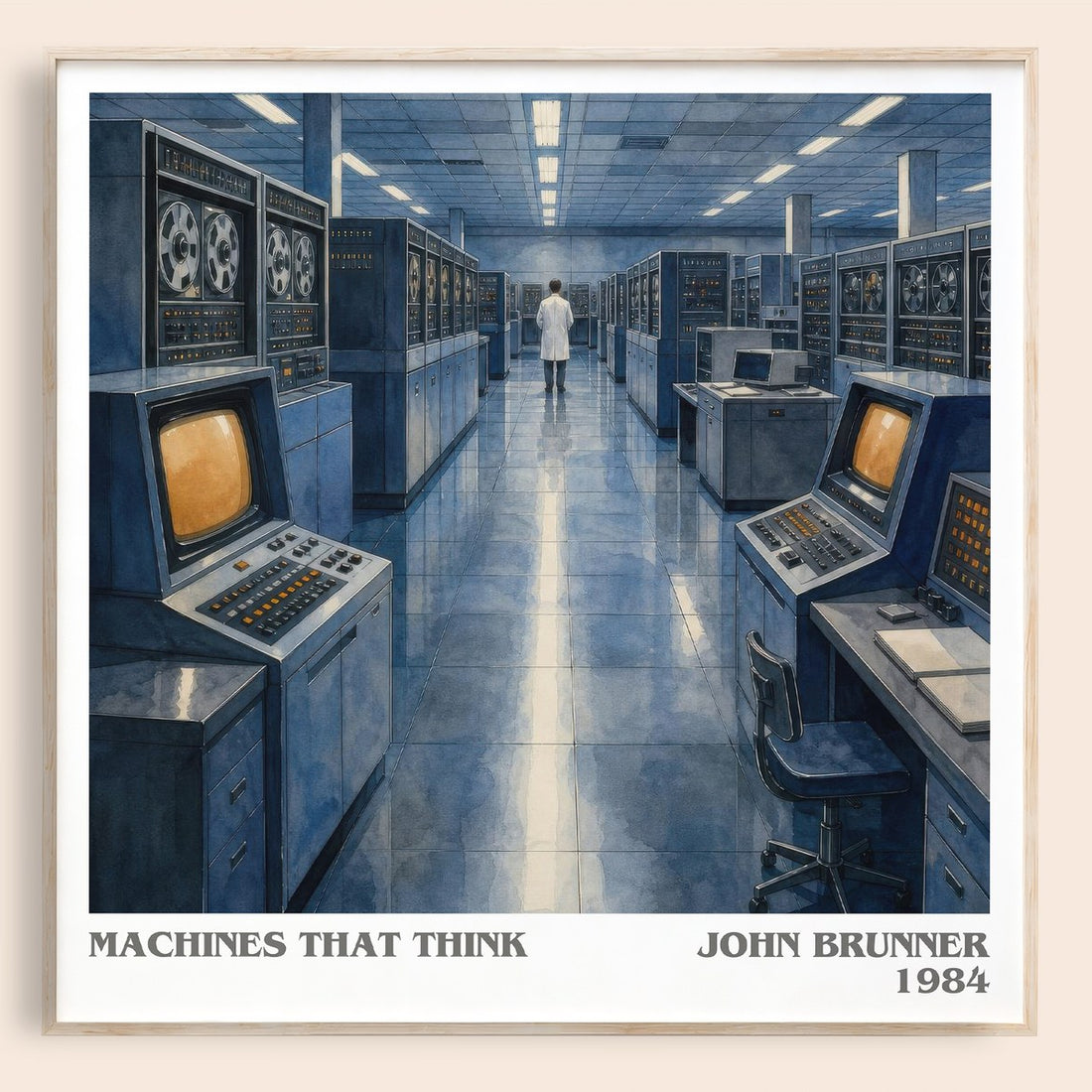 Machines That Think literary book poster by John Brunner – framed literary art print