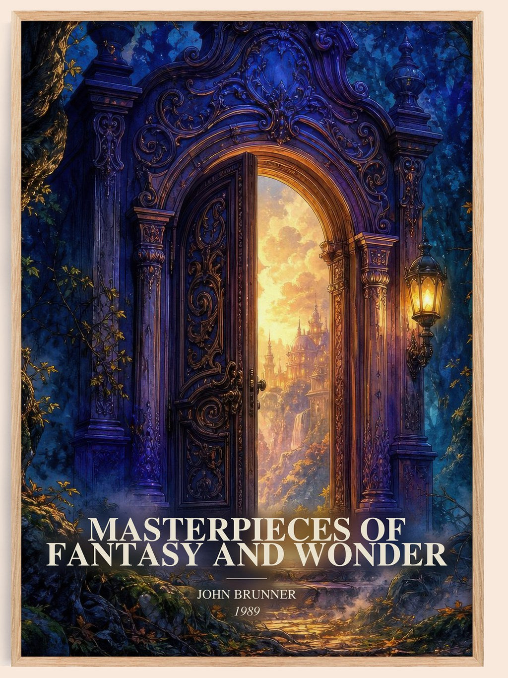 Masterpieces of Fantasy and Wonder watercolour book poster by John Brunner – framed literary art print