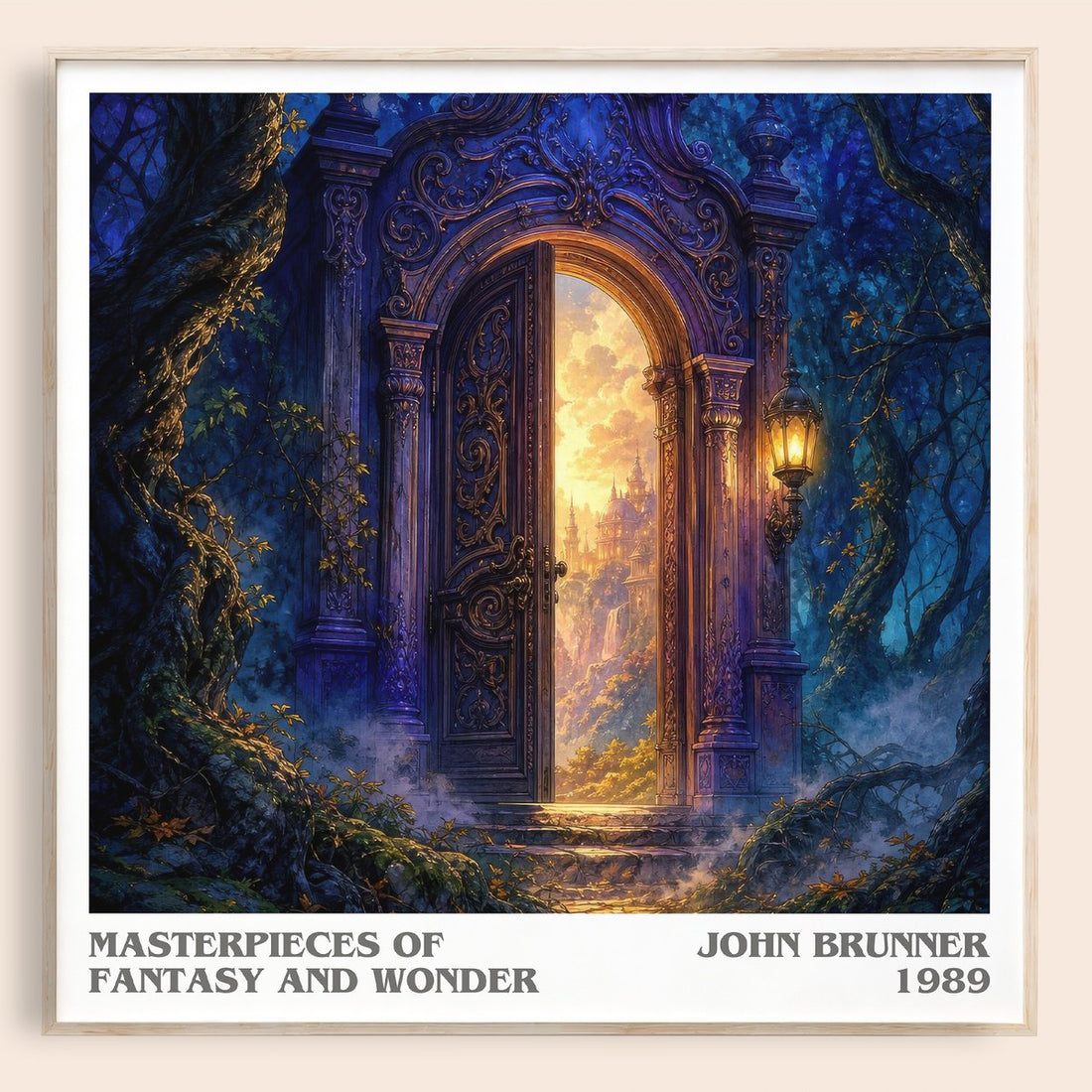 Masterpieces of Fantasy and Wonder literary book poster by John Brunner – framed literary art print