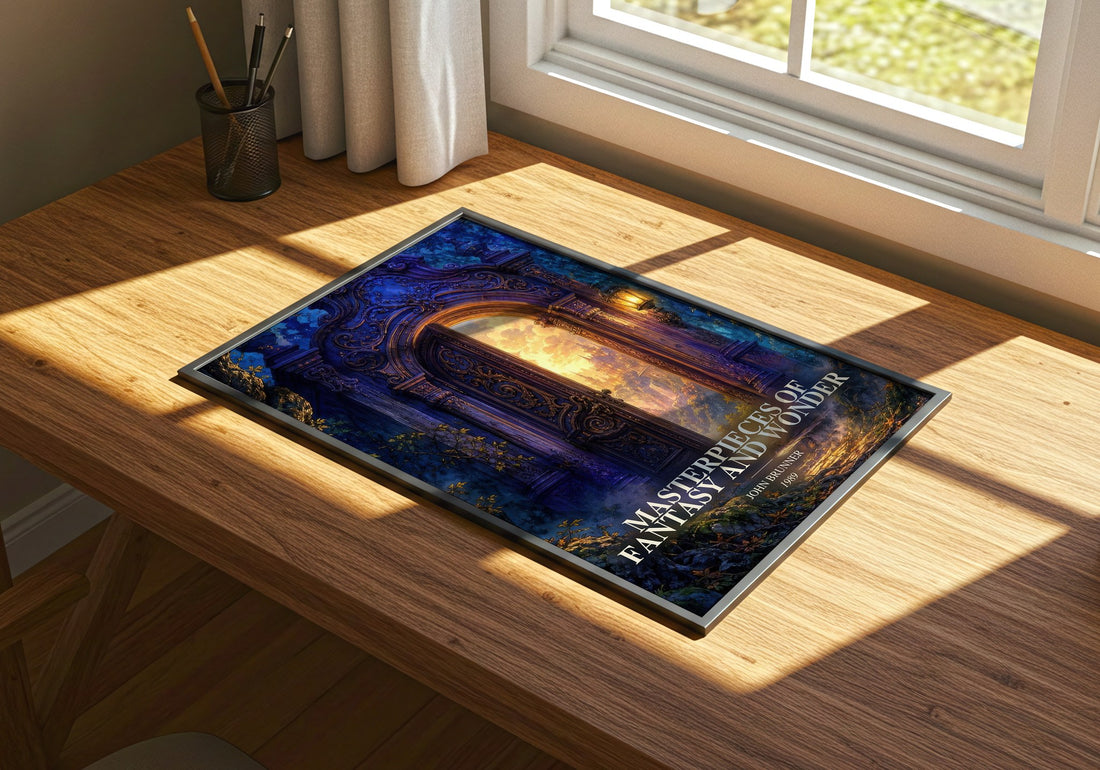 Masterpieces of Fantasy and Wonder watercolour book poster framed on wall – sci fi wall art
