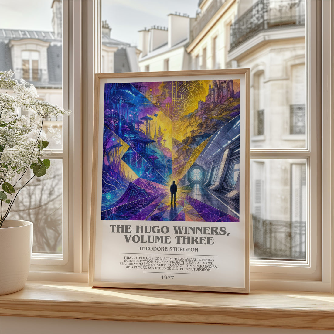 The Hugo Winners, Volume Three bookish poster colour and style options – Theodore Sturgeon book art