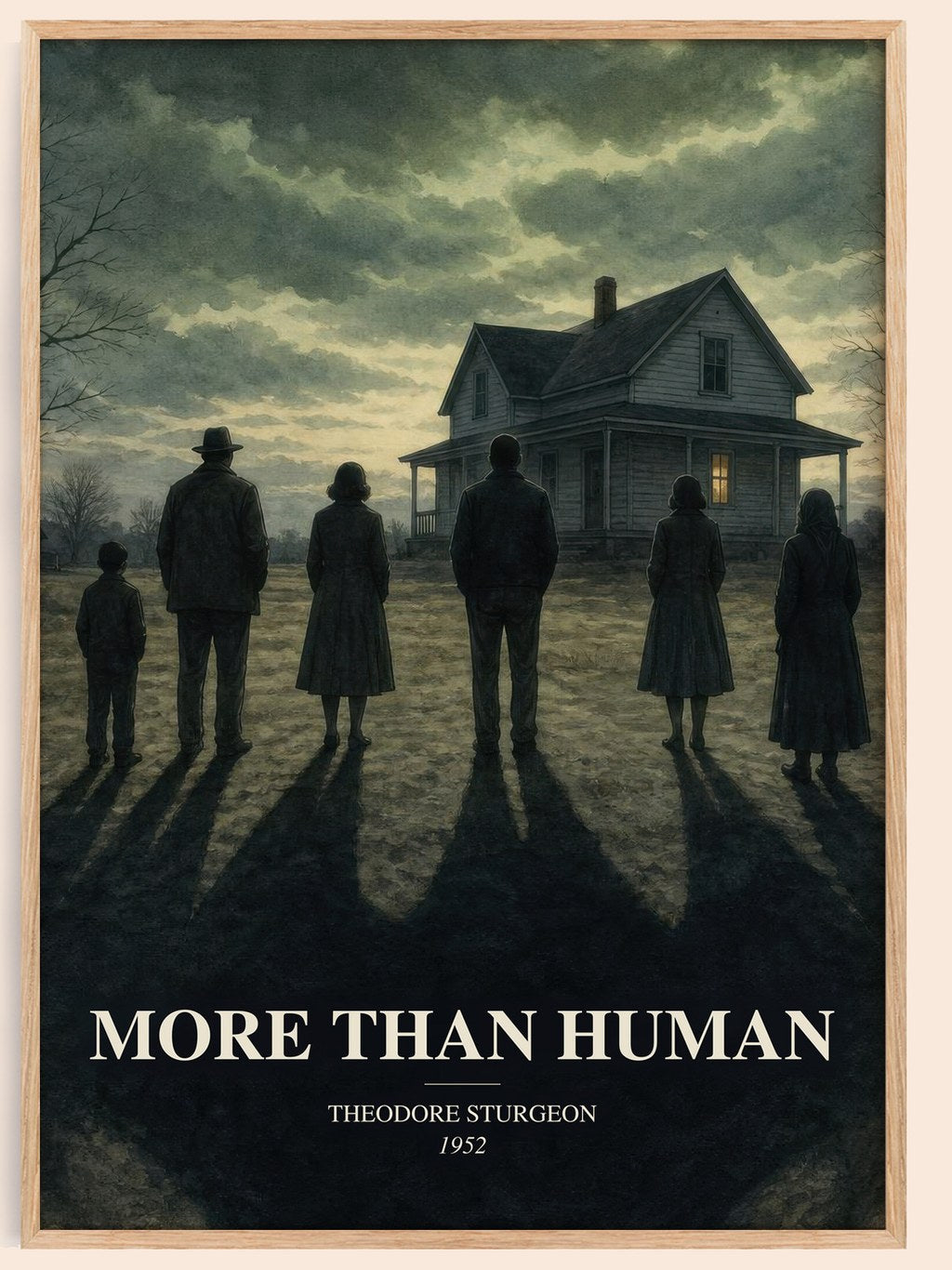 More Than Human watercolour book poster by Theodore Sturgeon – framed literary art print