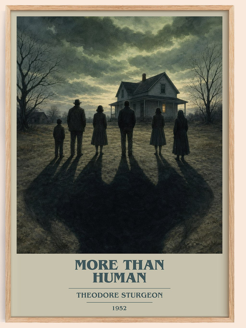 More Than Human book cover book poster by Theodore Sturgeon – framed literary art print