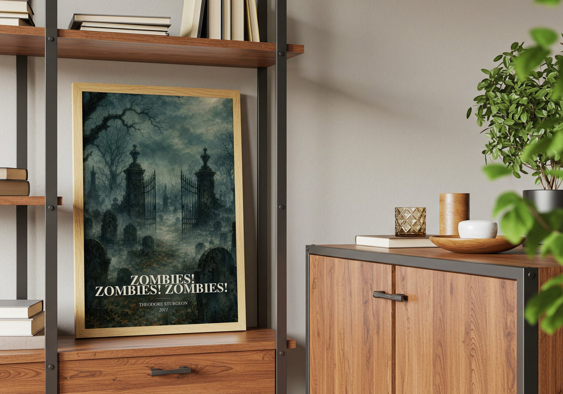 Zombies! Zombies! Zombies! book watercolour illustration paper finish options – matte satin gloss