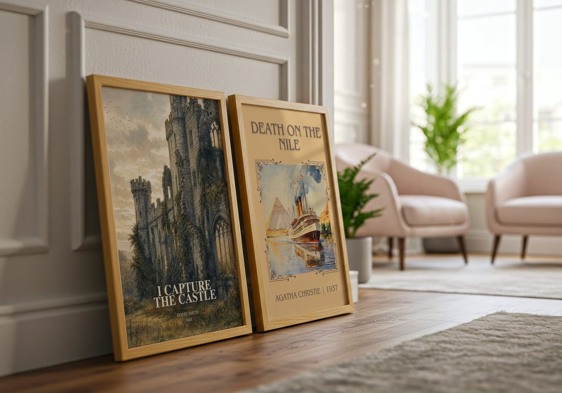 I Capture the Castle watercolour print framed by window – literary home decor