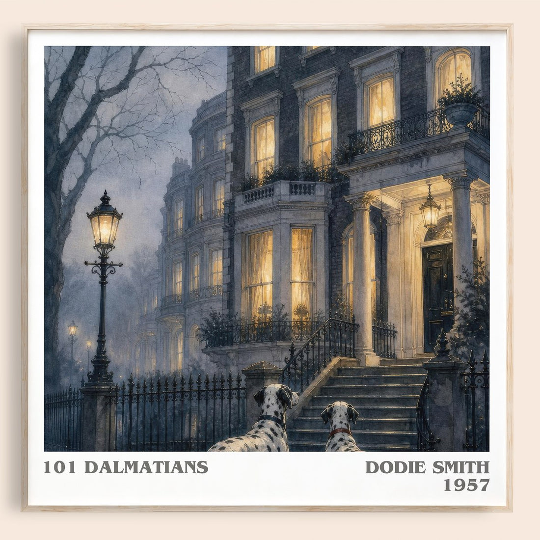 101 Dalmatians literary book poster by Dodie Smith – framed literary art print