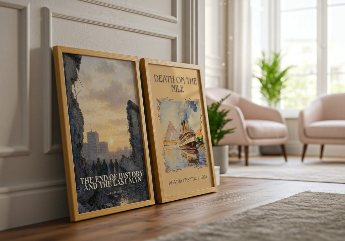The End of History and the Last Man watercolour print framed by window – literary home decor