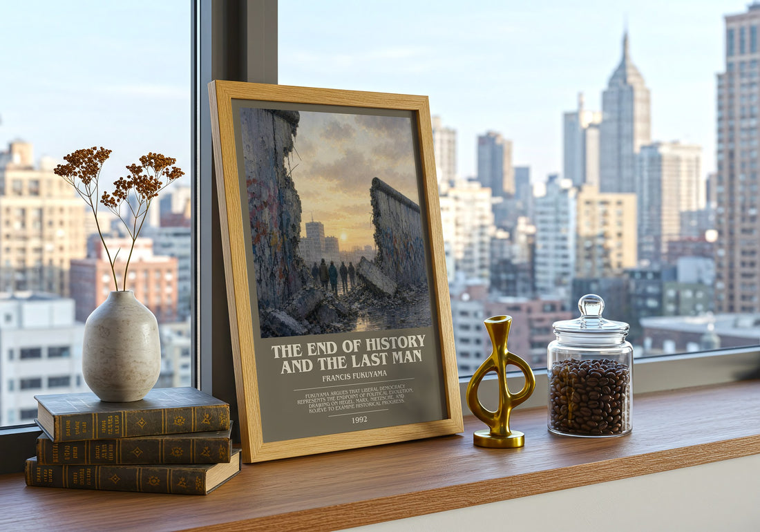 The End of History and the Last Man bookish print framed by window – literary home decor