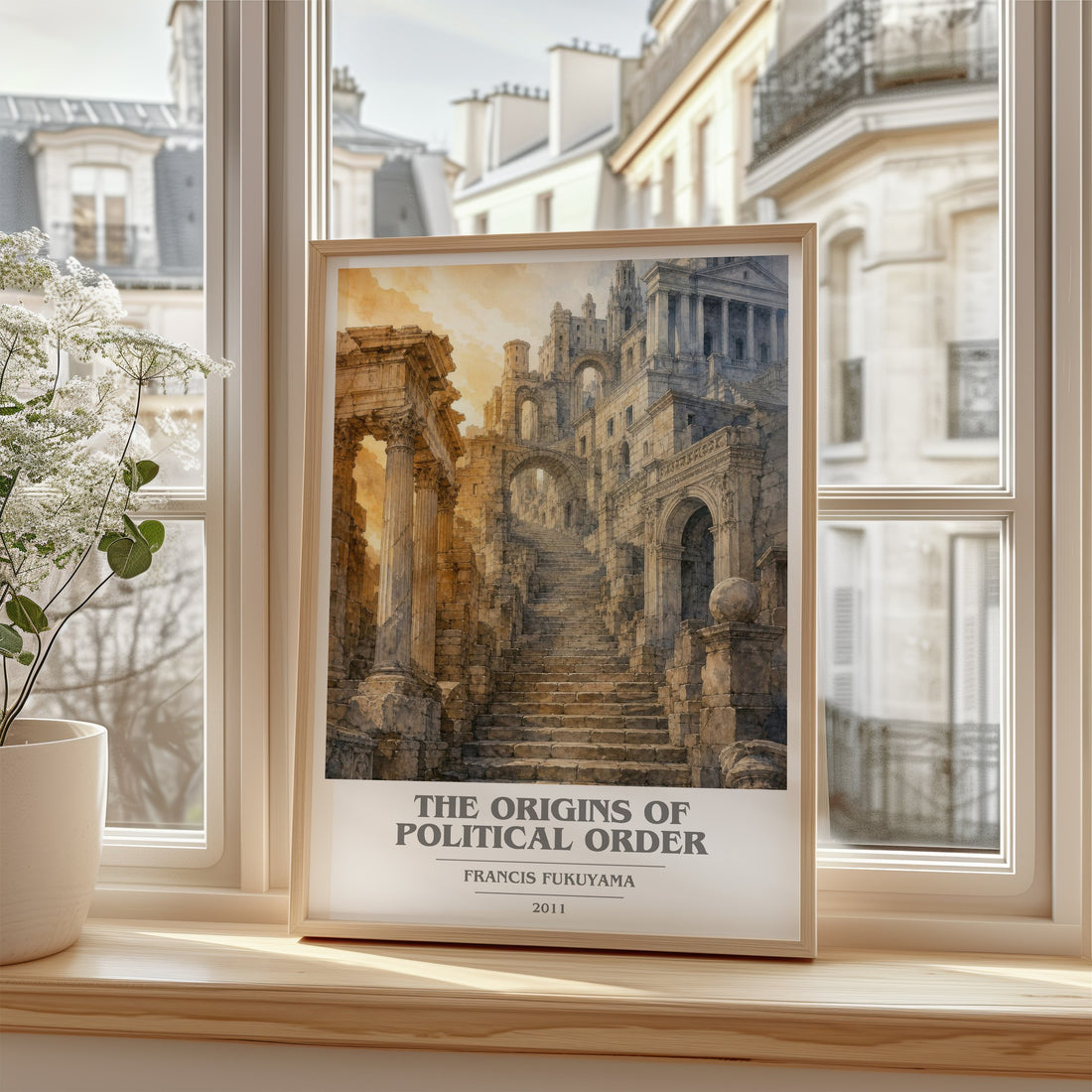 The origins of political order book cover poster colour and style options – Francis Fukuyama book art