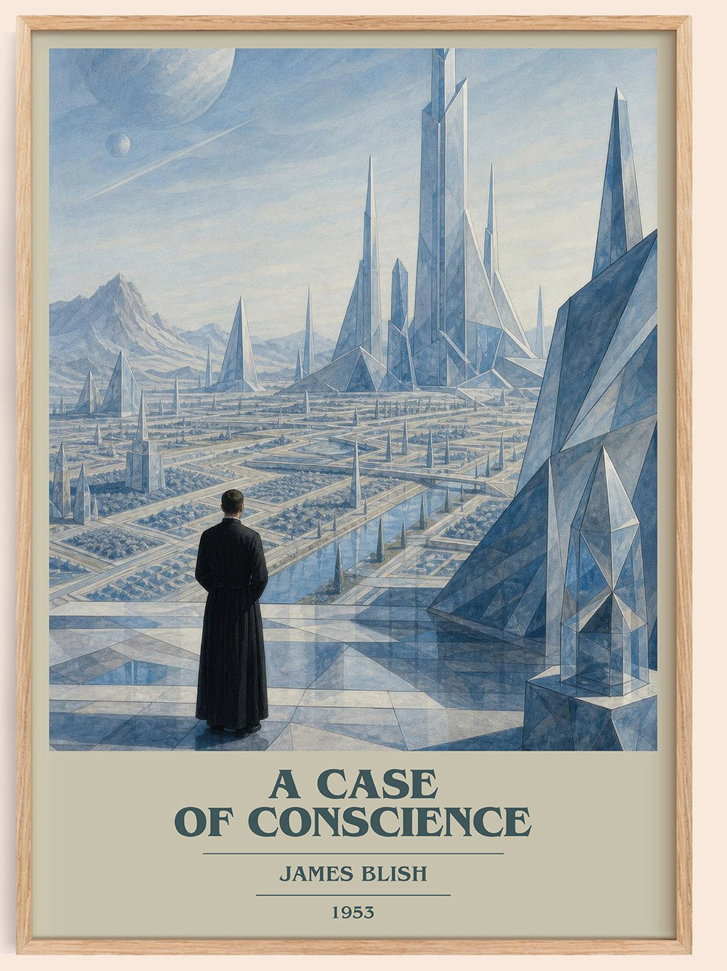 A Case of Conscience book cover book poster by James Blish – framed literary art print