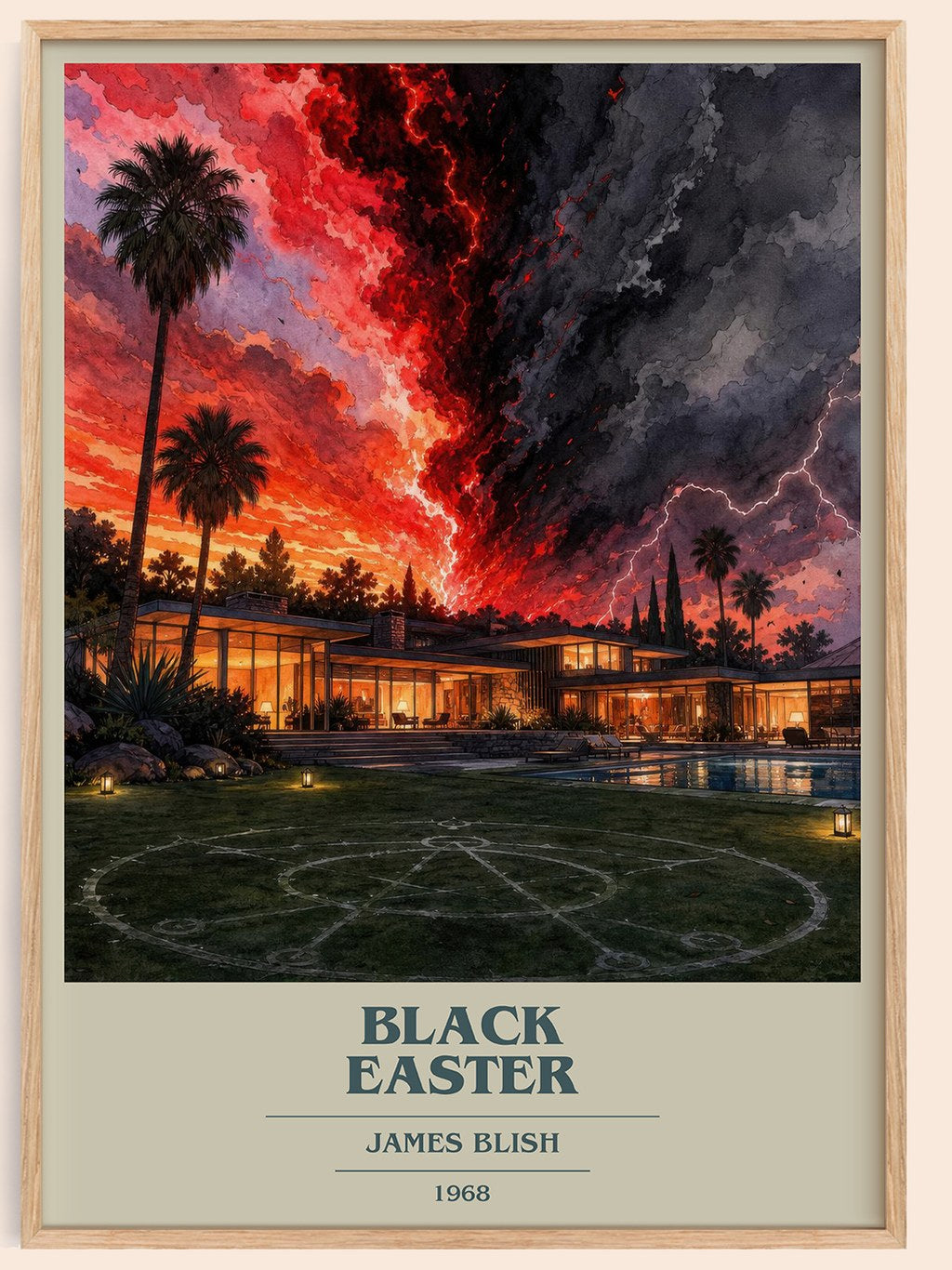 Black Easter book cover book poster by James Blish – framed literary art print