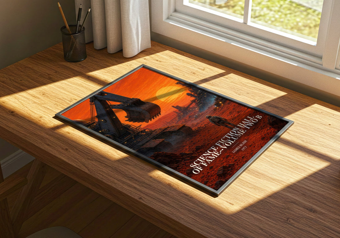 Science Fiction Hall of Fame--Volume Two B watercolour book poster framed on wall – sci fi wall art