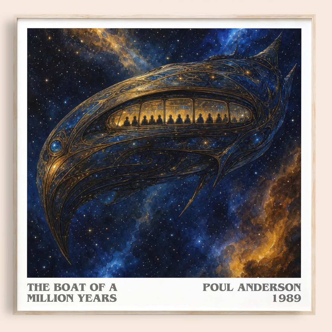 The boat of a million years literary book poster by Poul Anderson – framed literary art print